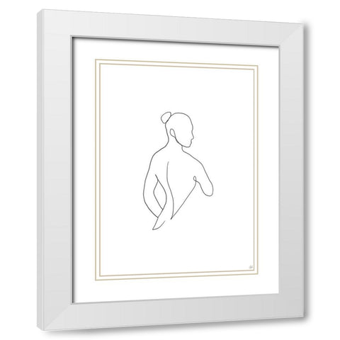 Line Female Back 4 White Modern Wood Framed Art Print with Double Matting by Line and Brush