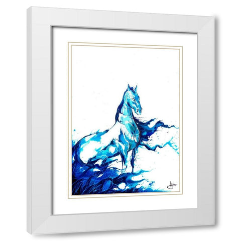 Poseidon White Modern Wood Framed Art Print with Double Matting by Allante, Marc