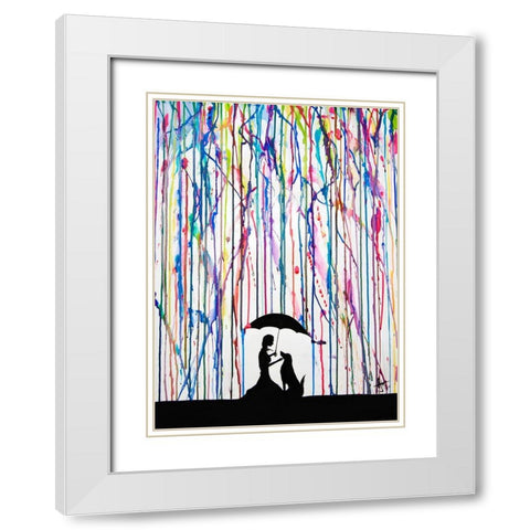 Sempre White Modern Wood Framed Art Print with Double Matting by Allante, Marc