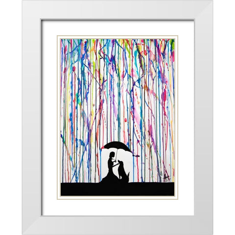 Sempre White Modern Wood Framed Art Print with Double Matting by Allante, Marc