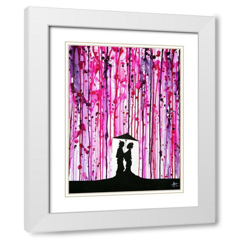 Wild Blossoms White Modern Wood Framed Art Print with Double Matting by Allante, Marc