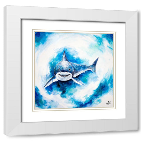 Signal 8 White Modern Wood Framed Art Print with Double Matting by Allante, Marc