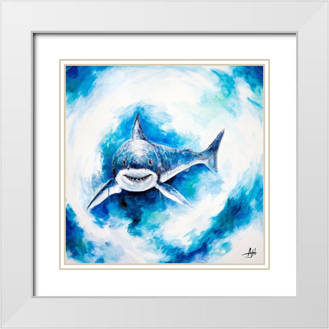 Signal 8 White Modern Wood Framed Art Print with Double Matting by Allante, Marc