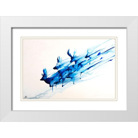 Caligo White Modern Wood Framed Art Print with Double Matting by Allante, Marc