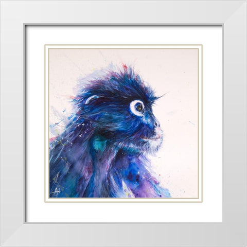 Monkey Business White Modern Wood Framed Art Print with Double Matting by Allante, Marc