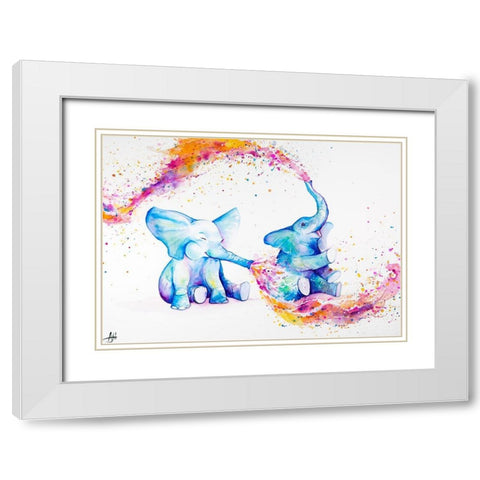 Sorella White Modern Wood Framed Art Print with Double Matting by Allante, Marc