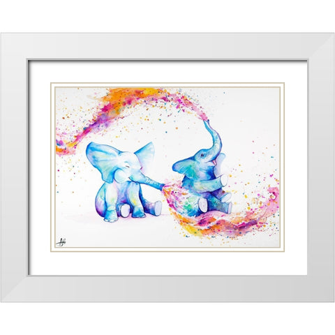Sorella White Modern Wood Framed Art Print with Double Matting by Allante, Marc
