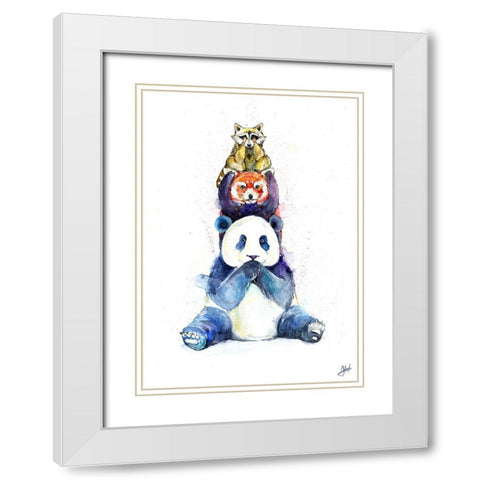 Pandamonium White Modern Wood Framed Art Print with Double Matting by Allante, Marc