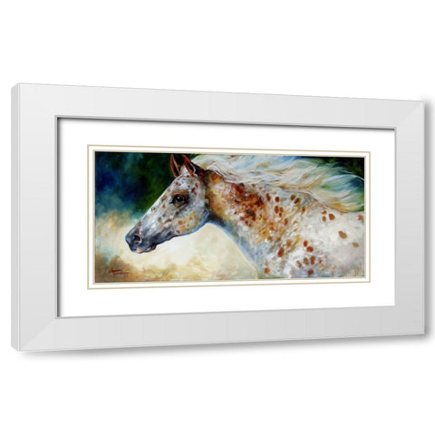 Appaloosa Spirit White Modern Wood Framed Art Print with Double Matting by Baldwin, Marcia