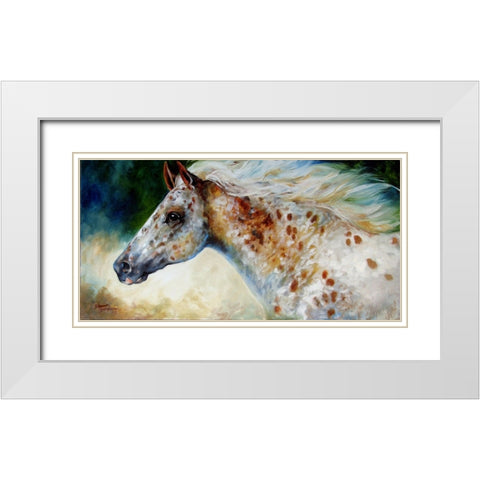 Appaloosa Spirit White Modern Wood Framed Art Print with Double Matting by Baldwin, Marcia