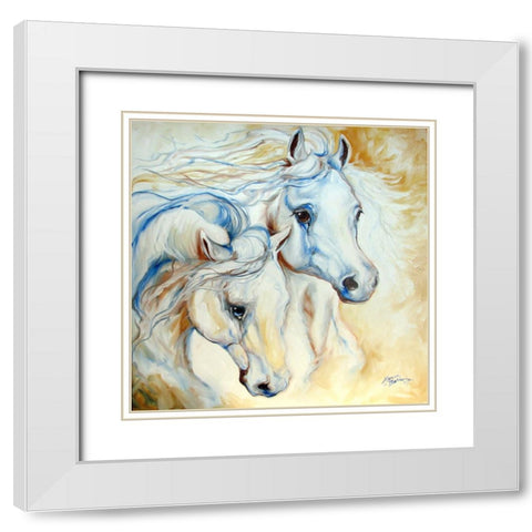 Arabian Eccense White Modern Wood Framed Art Print with Double Matting by Baldwin, Marcia
