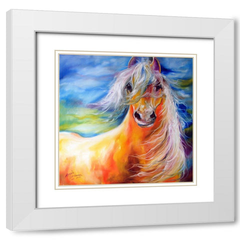 Bright Day Equine White Modern Wood Framed Art Print with Double Matting by Baldwin, Marcia
