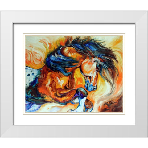 Dance Of The Wild One White Modern Wood Framed Art Print with Double Matting by Baldwin, Marcia