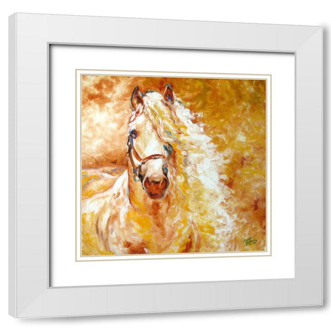 Golden Grace Andalusian Equine White Modern Wood Framed Art Print with Double Matting by Baldwin, Marcia