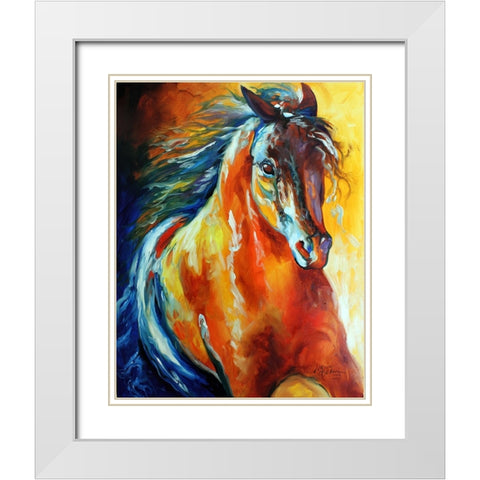 Thunder Magic White Modern Wood Framed Art Print with Double Matting by Baldwin, Marcia