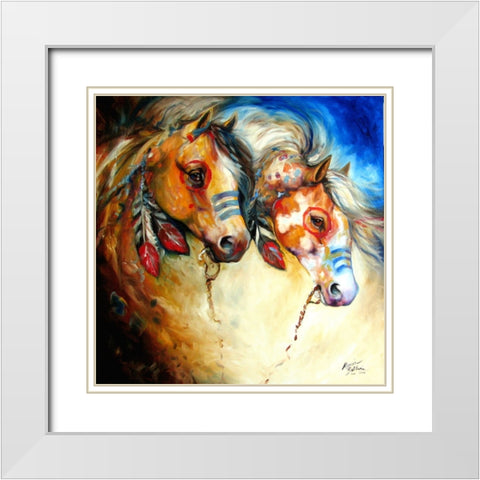 Warrior Spirits 2 White Modern Wood Framed Art Print with Double Matting by Baldwin, Marcia