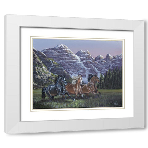 Running Wild White Modern Wood Framed Art Print with Double Matting by Harvill, Marc