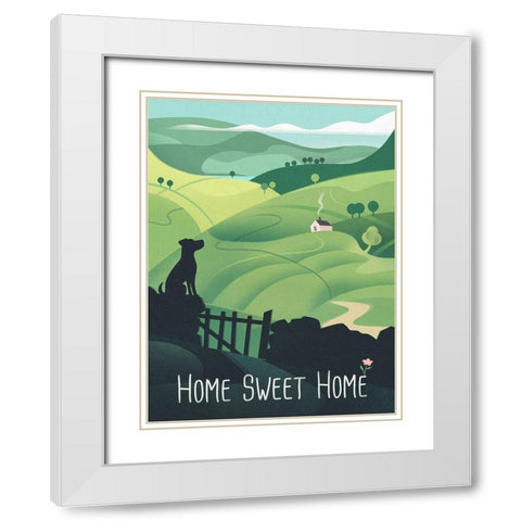 Home Sweet Home White Modern Wood Framed Art Print with Double Matting by Wickstrom, Martin