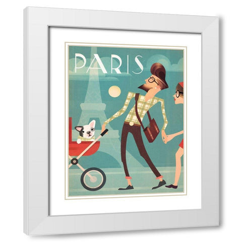 Paris White Modern Wood Framed Art Print with Double Matting by Wickstrom, Martin