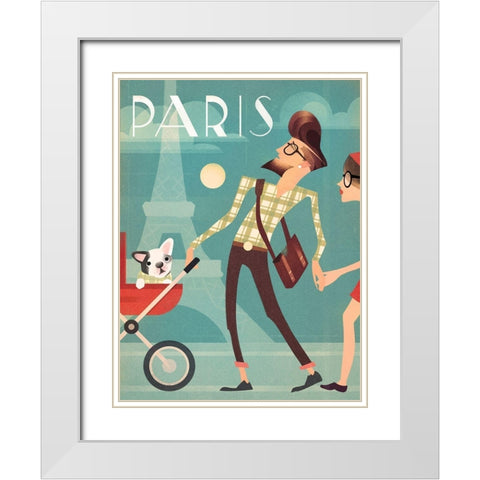 Paris White Modern Wood Framed Art Print with Double Matting by Wickstrom, Martin