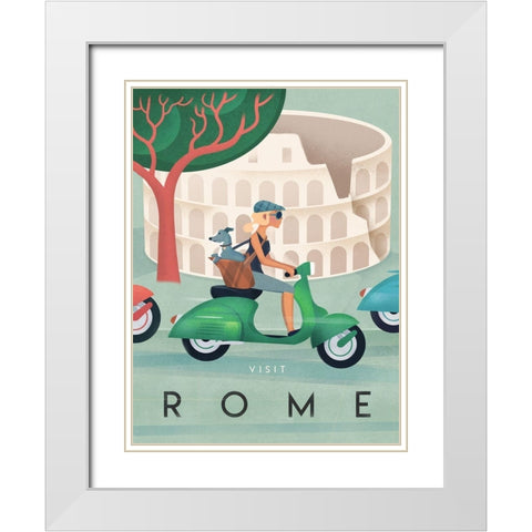 Rome White Modern Wood Framed Art Print with Double Matting by Wickstrom, Martin