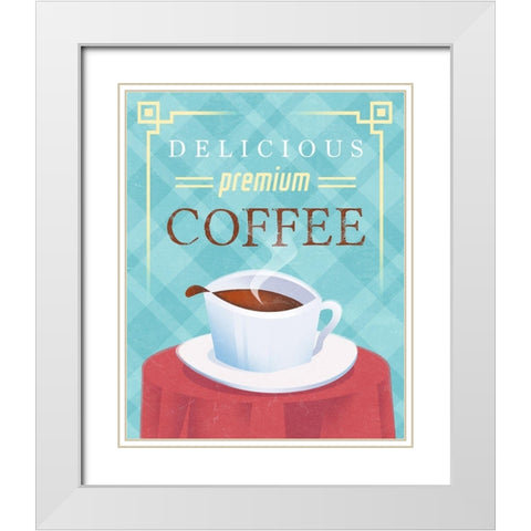 Coffee Delicious White Modern Wood Framed Art Print with Double Matting by Wickstrom, Martin