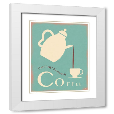 Coffee Refill White Modern Wood Framed Art Print with Double Matting by Wickstrom, Martin