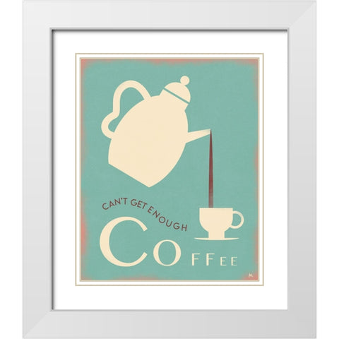 Coffee Refill White Modern Wood Framed Art Print with Double Matting by Wickstrom, Martin
