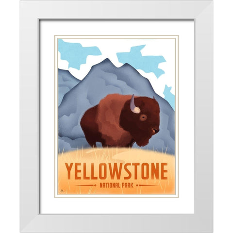 Yellowstone National Park White Modern Wood Framed Art Print with Double Matting by Wickstrom, Martin