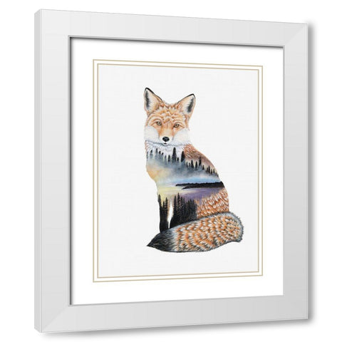 Fox Lake landscape White Modern Wood Framed Art Print with Double Matting by Wickstrom, Martin
