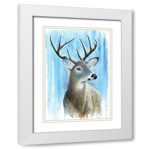 Buck White Modern Wood Framed Art Print with Double Matting by Wickstrom, Martin