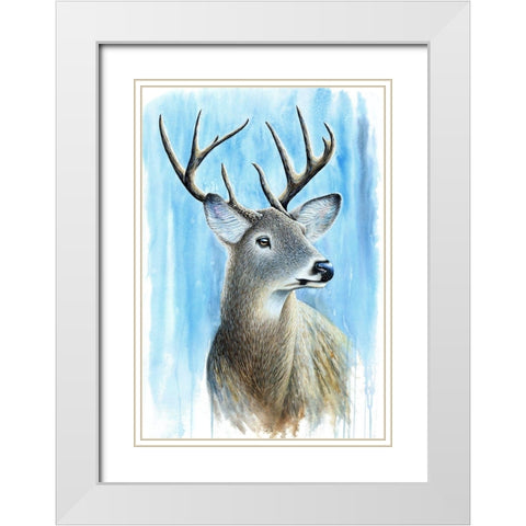 Buck White Modern Wood Framed Art Print with Double Matting by Wickstrom, Martin