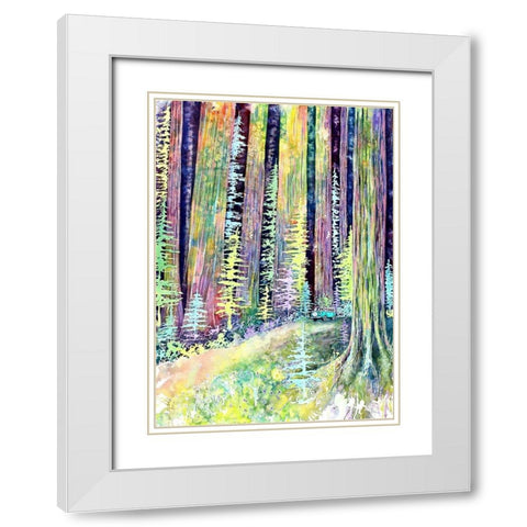Redwoods Road Trip White Modern Wood Framed Art Print with Double Matting by Wickstrom, Martin