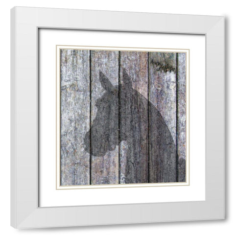 Horse Shadow White Modern Wood Framed Art Print with Double Matting by Murray Henderson Fine Art