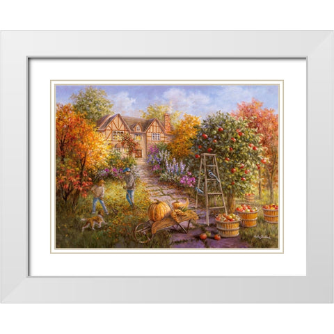 Gathering Fall White Modern Wood Framed Art Print with Double Matting by Boehme, Nicky