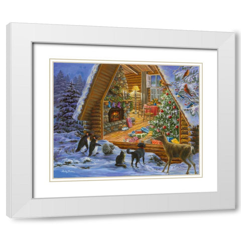 Let’s Get Together White Modern Wood Framed Art Print with Double Matting by Boehme, Nicky