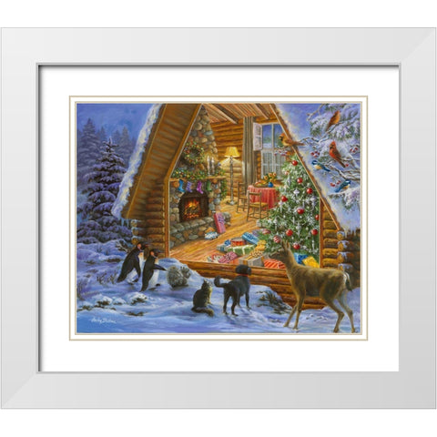 Let’s Get Together White Modern Wood Framed Art Print with Double Matting by Boehme, Nicky