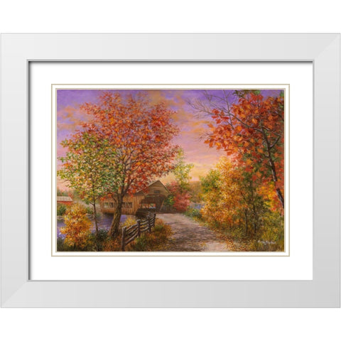 Autumn’s Color Of Fashion White Modern Wood Framed Art Print with Double Matting by Boehme, Nicky