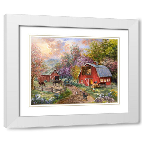 Horse Farm Glen White Modern Wood Framed Art Print with Double Matting by Boehme, Nicky