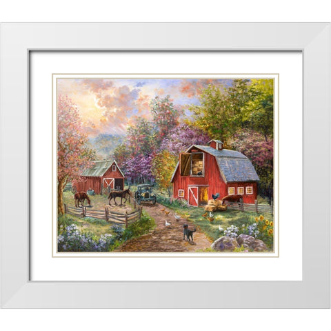 Horse Farm Glen White Modern Wood Framed Art Print with Double Matting by Boehme, Nicky