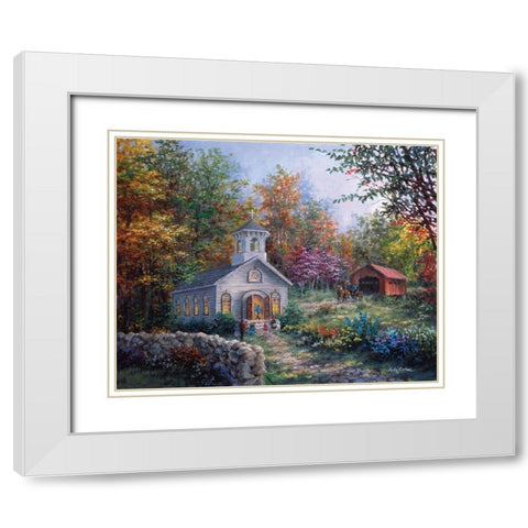 Worship In The Country White Modern Wood Framed Art Print with Double Matting by Boehme, Nicky