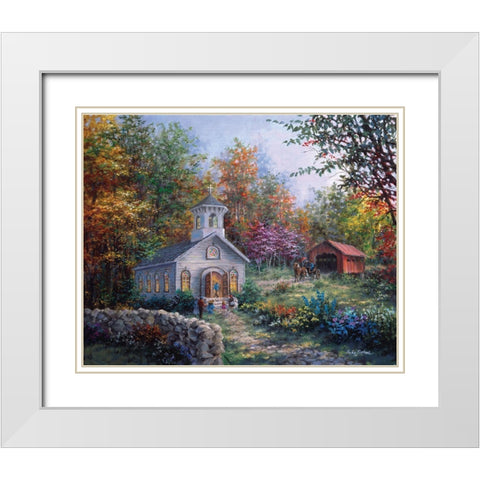Worship In The Country White Modern Wood Framed Art Print with Double Matting by Boehme, Nicky