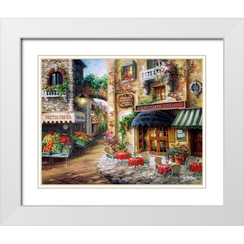 Buon Appetito White Modern Wood Framed Art Print with Double Matting by Boehme, Nicky
