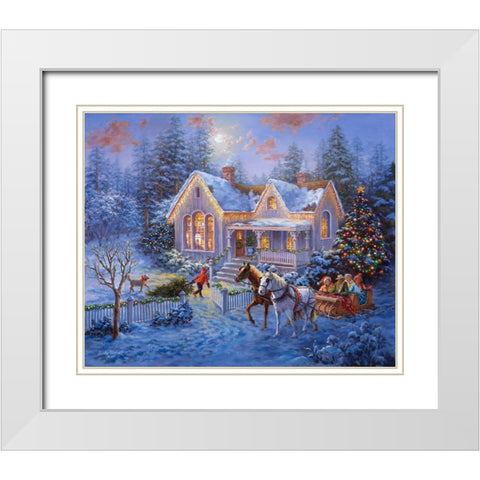 Welcome Home White Modern Wood Framed Art Print with Double Matting by Boehme, Nicky