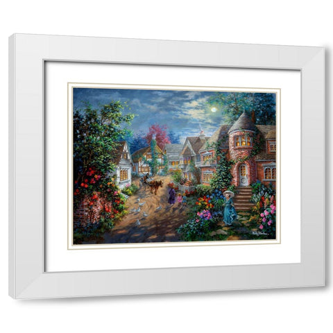 Moonlight Splendor White Modern Wood Framed Art Print with Double Matting by Boehme, Nicky