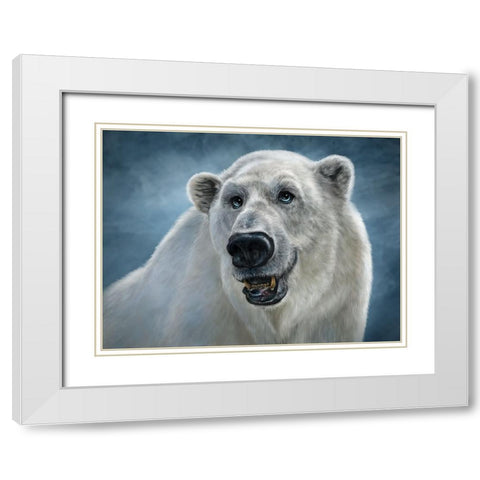 Polar Bear Totem White Modern Wood Framed Art Print with Double Matting by LaMontagne, Patrick