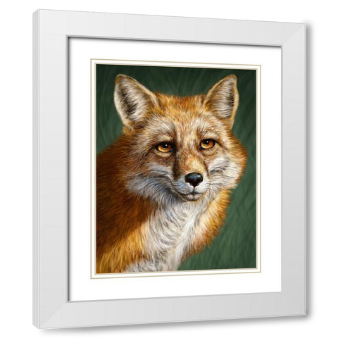 Red Fox Totem White Modern Wood Framed Art Print with Double Matting by LaMontagne, Patrick