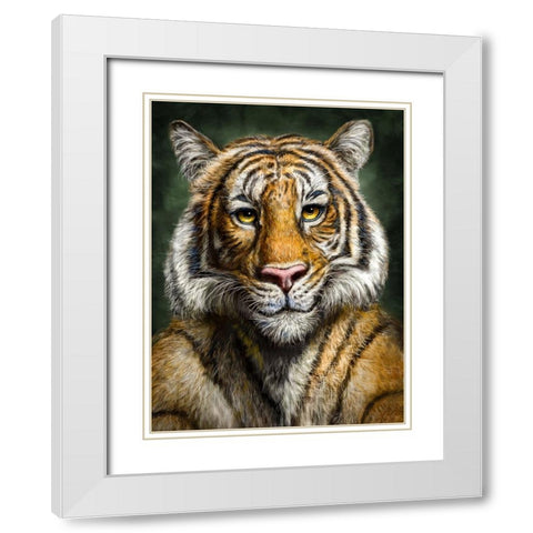 Tiger Totem White Modern Wood Framed Art Print with Double Matting by LaMontagne, Patrick