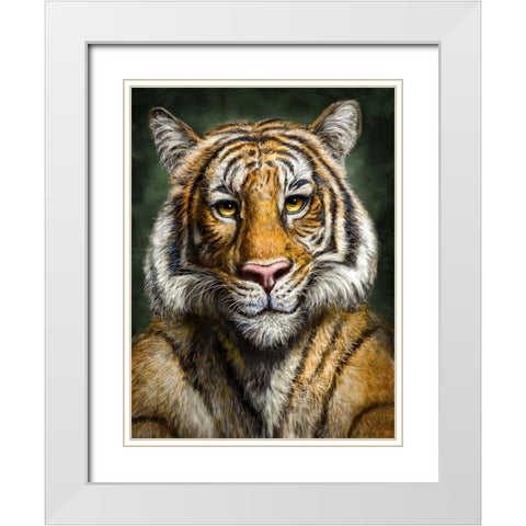 Tiger Totem White Modern Wood Framed Art Print with Double Matting by LaMontagne, Patrick