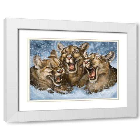 Snow Day White Modern Wood Framed Art Print with Double Matting by LaMontagne, Patrick
